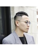 束感ツーブロックマッシュスキンフェードアップバング73ツイスト
