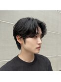 髪質改善ストレートセンターパート曲がる縮毛矯正ブルーブラック