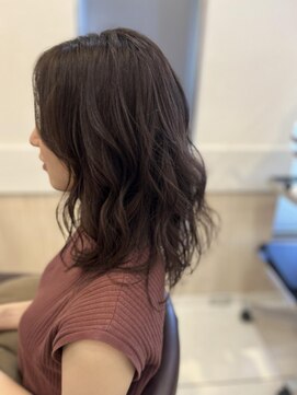 カール 鶴川店(K:R) ★くびレイヤーエモージュインナーグレージュ前髪ピンクベージュ