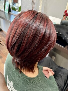 エイティサード(8ty3rd) 髪質改善ストレ-ト×レッドハイライト/フレンチカジュアル/20代