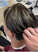 メンズハイライト ハイライト メッシュ 白髪ぼかし
