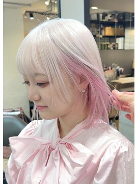 ベレーザシェルト(Beleza scelto) 9798ホワイトアッシュインナーカラーミルクティーピンクボブ