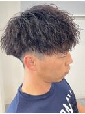 奈良men's縦落ちツイストスパイラルパーマショートマッシュ
