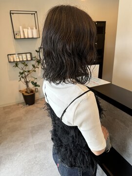 メデル(mederu) コテ巻き風デジタルパーマミディアムパーマボブパーマ大人可愛い