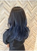 ハイトーングラデーション暗髪レイヤー[カールシアーカラー]