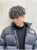 メンズ波巻きスパイラル×金メッシュ