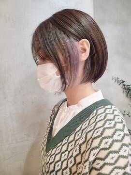 エリマ 武蔵小杉(elima) 武蔵小杉大人ショートボブくびれベージュカラーグレーレイヤー