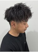 メンズアップバングショートパーマツイストショート刈り上げ