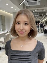 ジーナ 渋谷神南(Zina)&nbsp;【Kaede】ミルクティーブロンド／タッセルボブ／ブリーチカラー