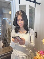 ハク(HaKU) 韓国レイヤーカット/オリーブカラー/ハッシュカット