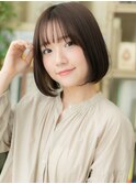 大人かわいい切りっぱなし伸ばしかけ丸みボブh4大宮20代30代40代