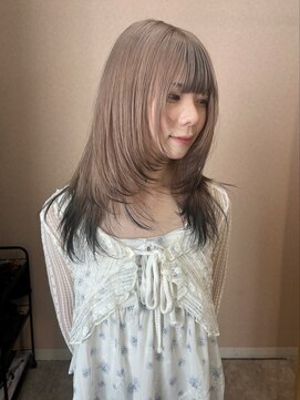 ラニヘアサロン(lani hair salon) ミルクティー×ブラック/裾カラー/デザインカラー/エンドカラー