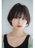 抜け感ショートボブ×透明感カラー