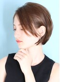 前下がりショート・ボブ/パーマ/前髪なし/30代/40代/50代/長め