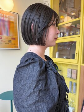 〈浅草 半個室〉透明感グレージュ×あごボブ