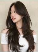 レイヤーカット/顔周りレイヤー/透明感カラー/髪質改善/韓国風