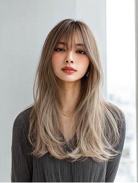 ダル 渋谷/表参道(DAL.) バタフライレイヤーロングレイヤーハイトーングレージュブリーチ