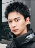 銀座新橋ルーズショートシャドウパーマ短髪スパイキーショート眉