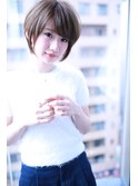 大人かわいい斜めバングひし形耳かけショート【Cloud zero】