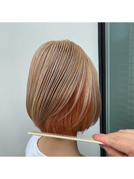 ボアップ 新居浜店(boappu) #インナー #カラー #オレンジ #ベージュ #ケアブリーチ #新居浜