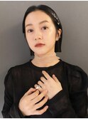 ヘアセット×ヘアアレンジ×黒髪ボブ×ボブ×20代30代