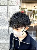 波巻きスパイラルパーマメンズマッシュツイストスパイラルパーマ