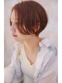 大人可愛い小顔ショートボブ白髪ぼかしハイライト20代30代40代
