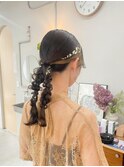 10代20代30代シニヨン編みおろし結婚式褒められる♪編み込み
