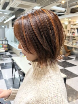 テテ(TETE) ボブウルフ/オレンジカラー/オレンジハイライト