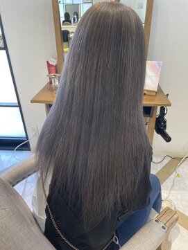 ラビスモア(Lovis moa) 縮毛矯正/くびれヘア/ハイライトカラー/アプリコットオレンジ