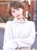 大人かわいい、小顔、アッシュ、クールショート、ボブルフ