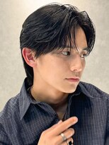 エルマーク 茨木(L-MARK) センターパートニュアンスパーマ韓国カルマパーマコンマヘア