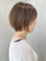 Say.ひし形ショートレイヤー丸みショートミルクティーベージュ