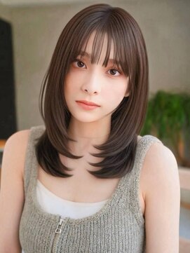 アグ ヘアー ニクス 酒田本町(Agu hair nix) 《Agu hair》レイヤー艶ブラウン×numberA.ベースケアミルク