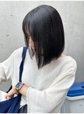 暗髪/グレージュ/ブリーチなし/ボブ/顔まわり/前髪/髪質改善