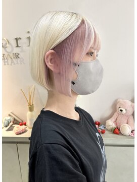 ユーフォリア エヌ 池袋サンシャイン通り店(Euphoria +n) ボブと相性◎インナーカラー/ホワイトブランド×パールピンク