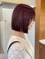 ロンド ボーイ 表参道(Lond BOY)&nbsp;タッセルボブ/ワインレッド/ブリーチなし/顔周り/表参道/原宿