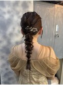 編みおろし/ヘアアレンジ/お呼ばれヘア