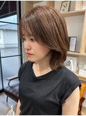 イメチェンクールショート前髪アンブレラカラーピンクベージュ