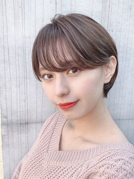 ラミ(L'ami) 【東 純平】大人かわいい小顔耳掛けショートボブ＋グレージュ