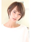 20代30代40代暗めカラーでも可愛いナチュラショートボブ
