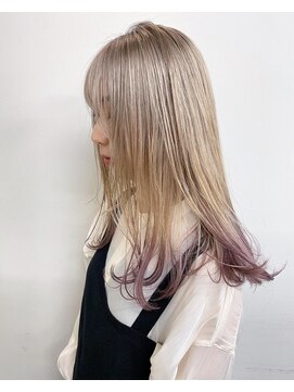 ノラ シンディ(NORA CYNDY) ブロンドベージュ×パープルグラデーションカラー☆