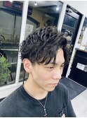 アップバングツイストスパイラルパーマ