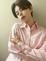 ウェルク(welc)&nbsp;ミディアムヘア斜めバンググレージュカラーデザインカラー