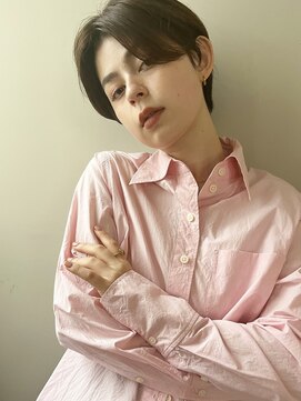 ウェルク(welc) ミディアムヘア斜めバンググレージュカラーデザインカラー