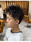 メンズショートアップバングスパイキーショートハイライト