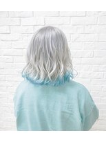 ヘアーエクステンド エフ 渋谷(f)&nbsp;シルバーパステルブルー裾カラー