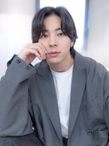 イオ 本厚木(io)&nbsp;波巻きツイストパーマセンターパートアッシュブラック束感