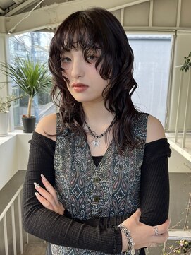 アクアオモテサンドウ(ACQUA omotesando) △大人可愛い癖毛風ウルフパーマレイヤーカットレッドブラウン