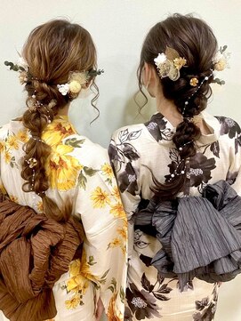 アップスニニー(up's niny) お友達と♪『浴衣着付け+セット』お揃いじゃないけど可愛い(^-^)